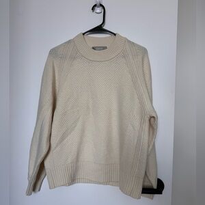 Everlane Mock Neck Recycled Cashmere Sweater Cream Color